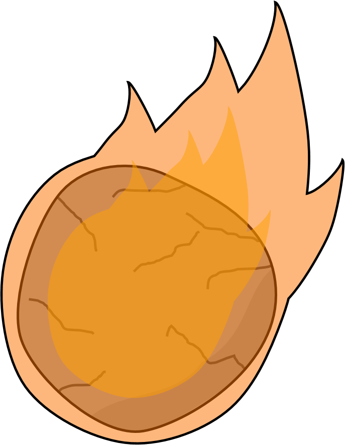 Flaming Meteor Cartoon Vector PNG