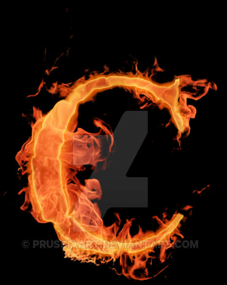 Flaming_ Number_ Four PNG