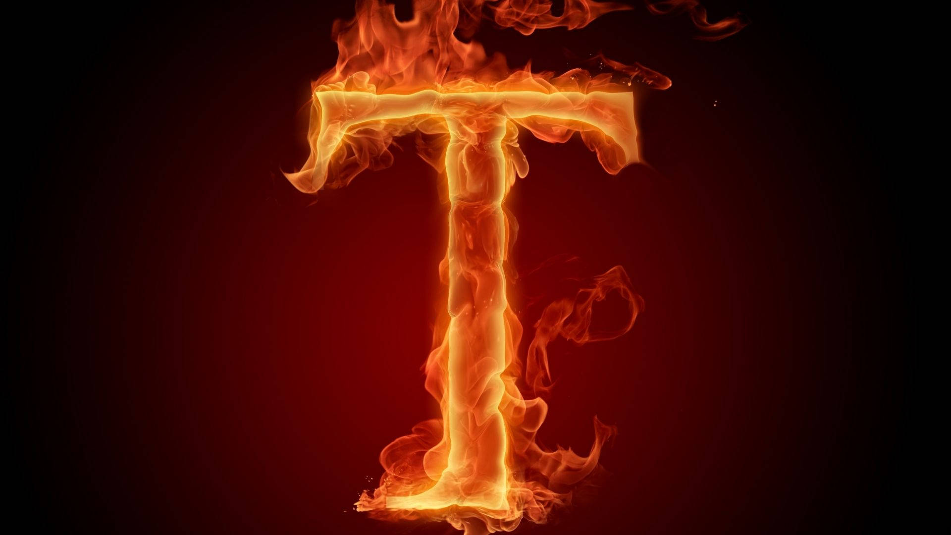 Flaming Orange T Alphabet Picture