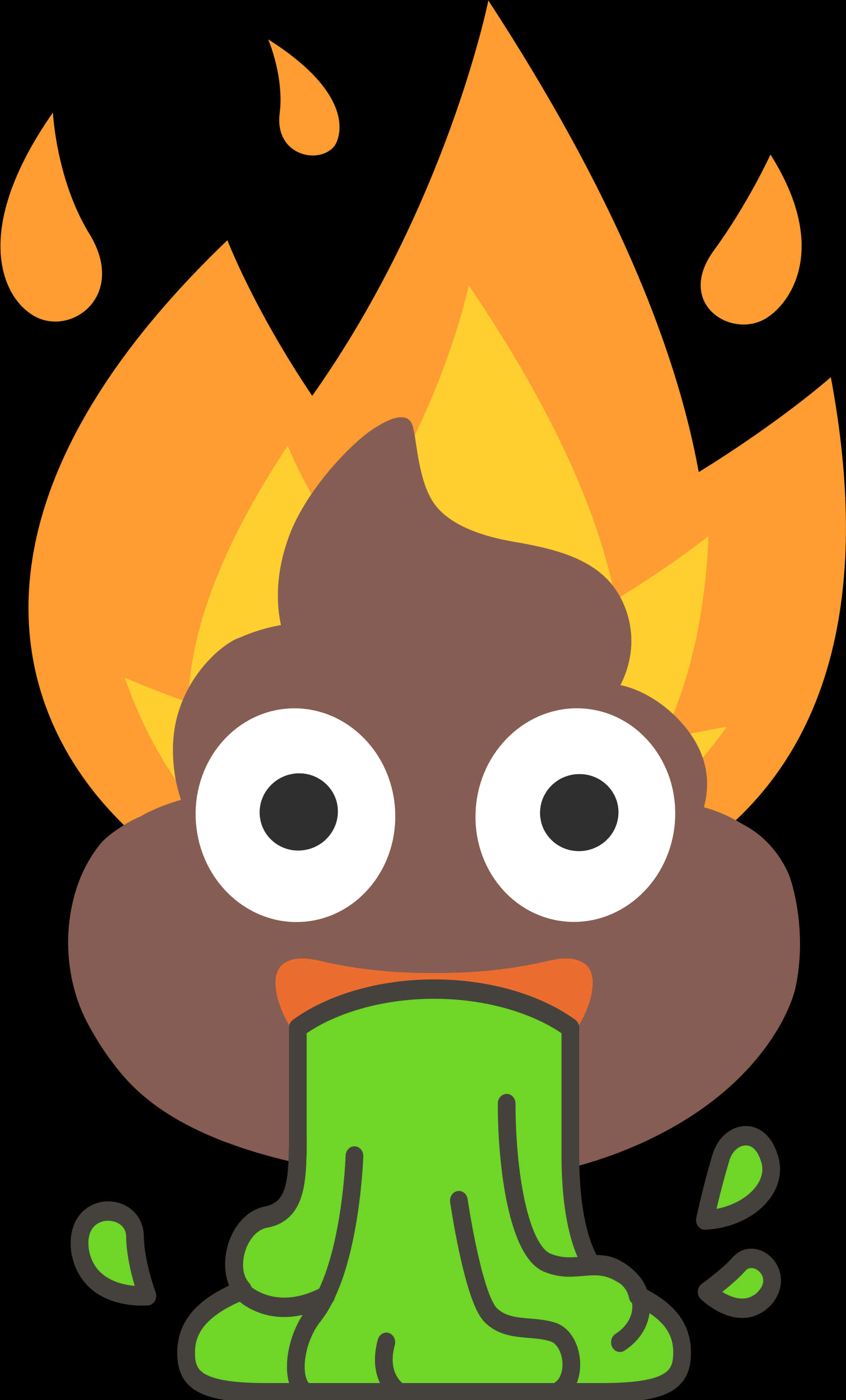 Flaming Poop Emoji Illustration PNG