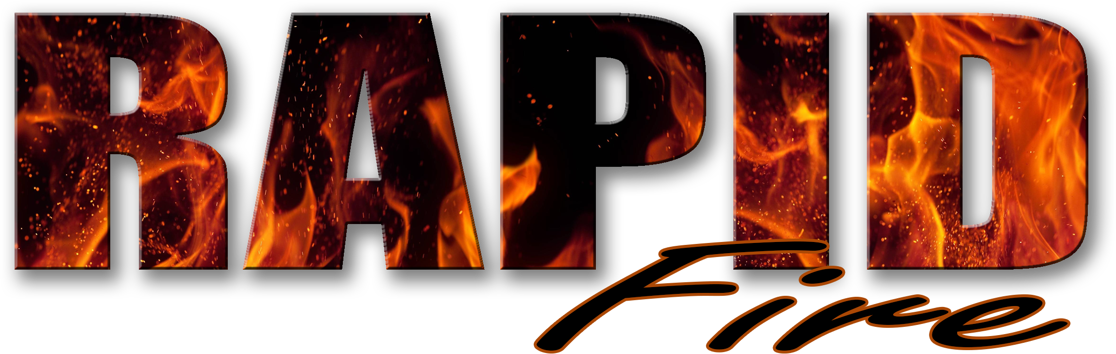 Flaming Rapid Fire Text Graphic PNG