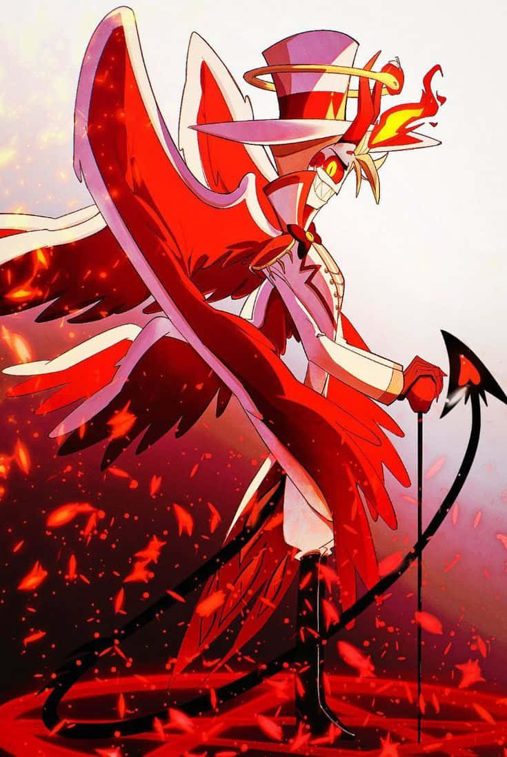 Flaming Red Anime Demon Lord Wallpaper