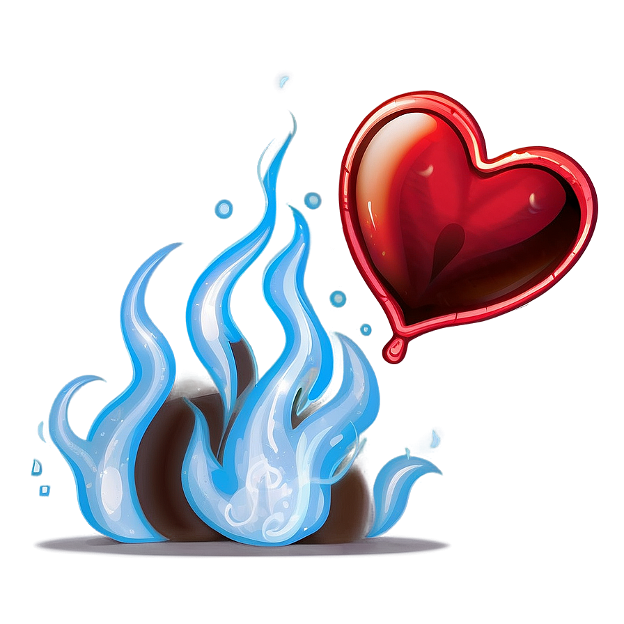 Flaming Red Heart Png 05242024 PNG