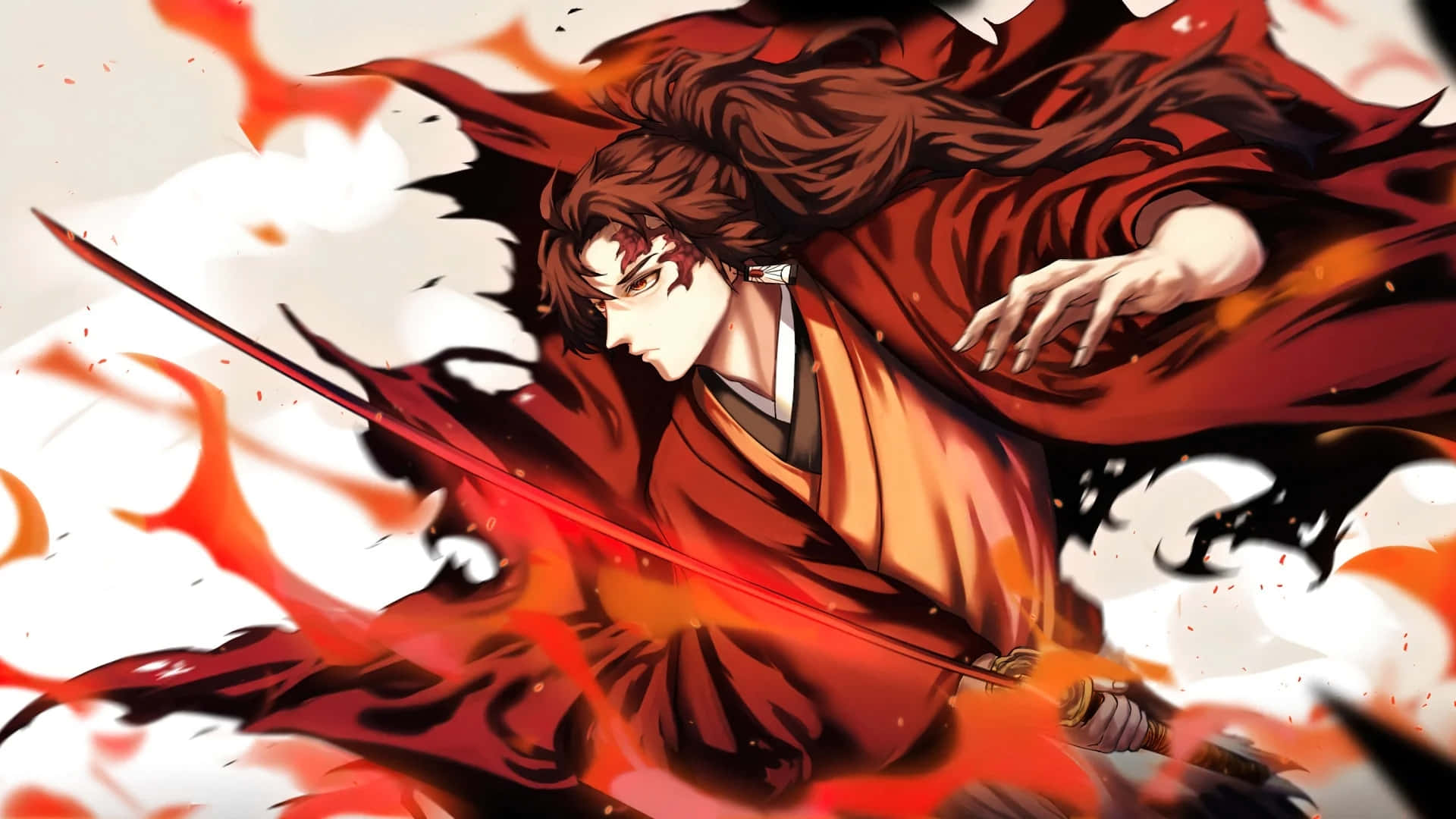 Flaming Samurai Anime Artwork Wallpaper