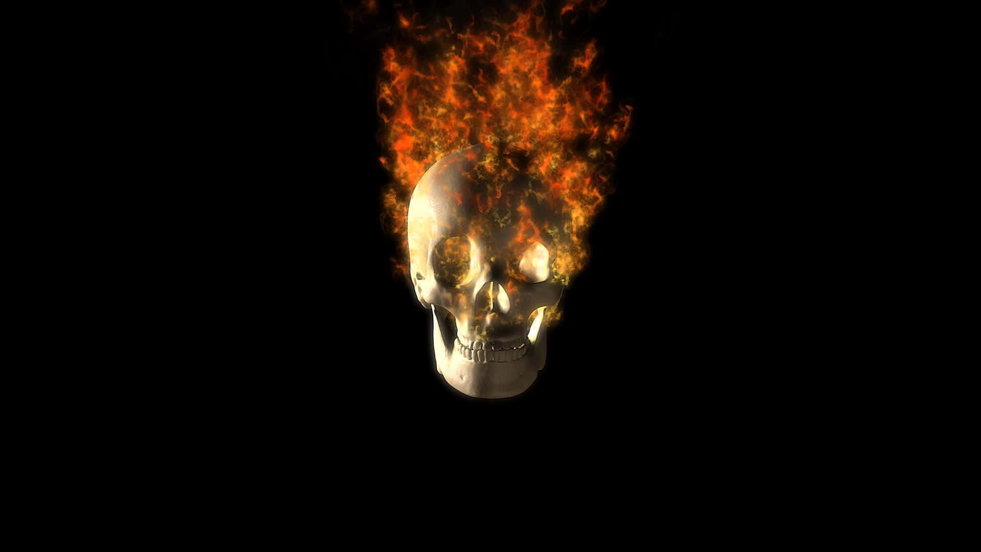 Unleash Your Inner Fire With the Flaming Skull Wallpaper