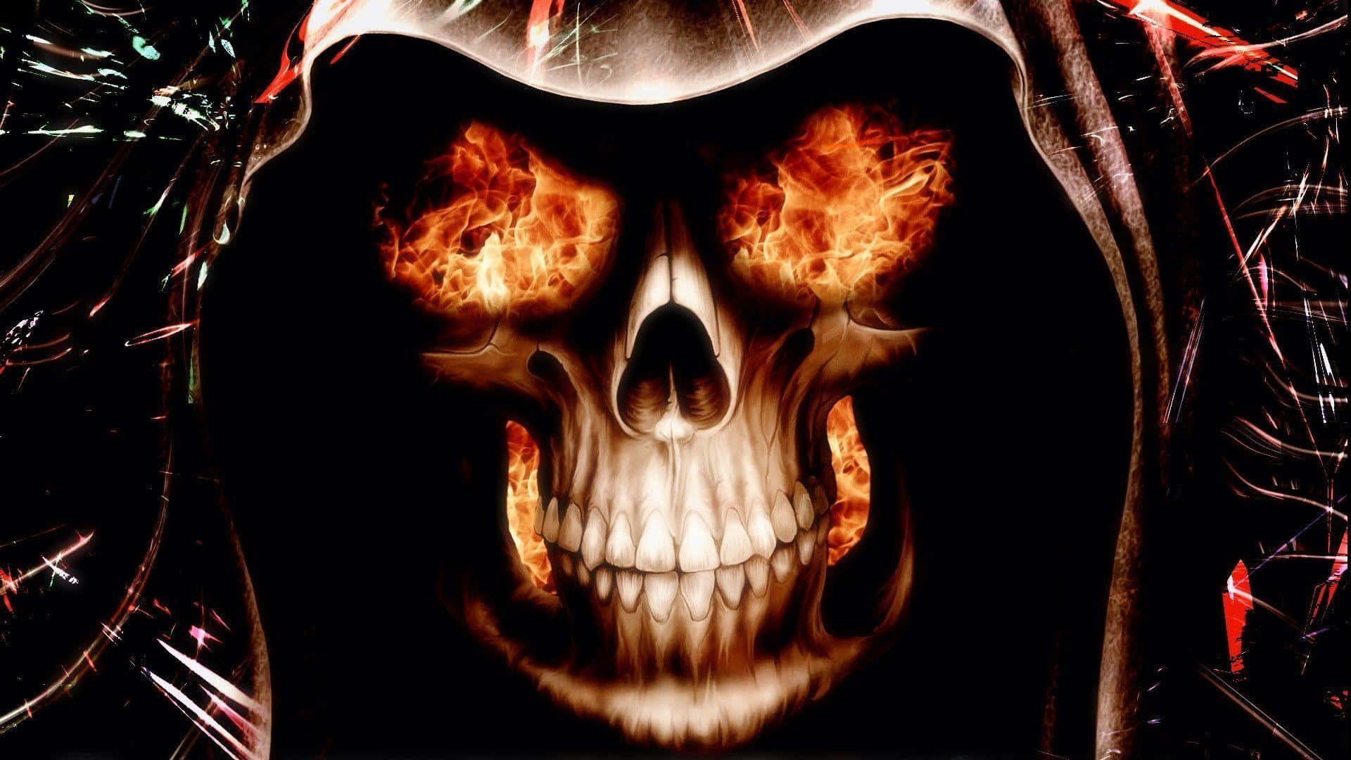 A Fiery Skull Warning Wallpaper