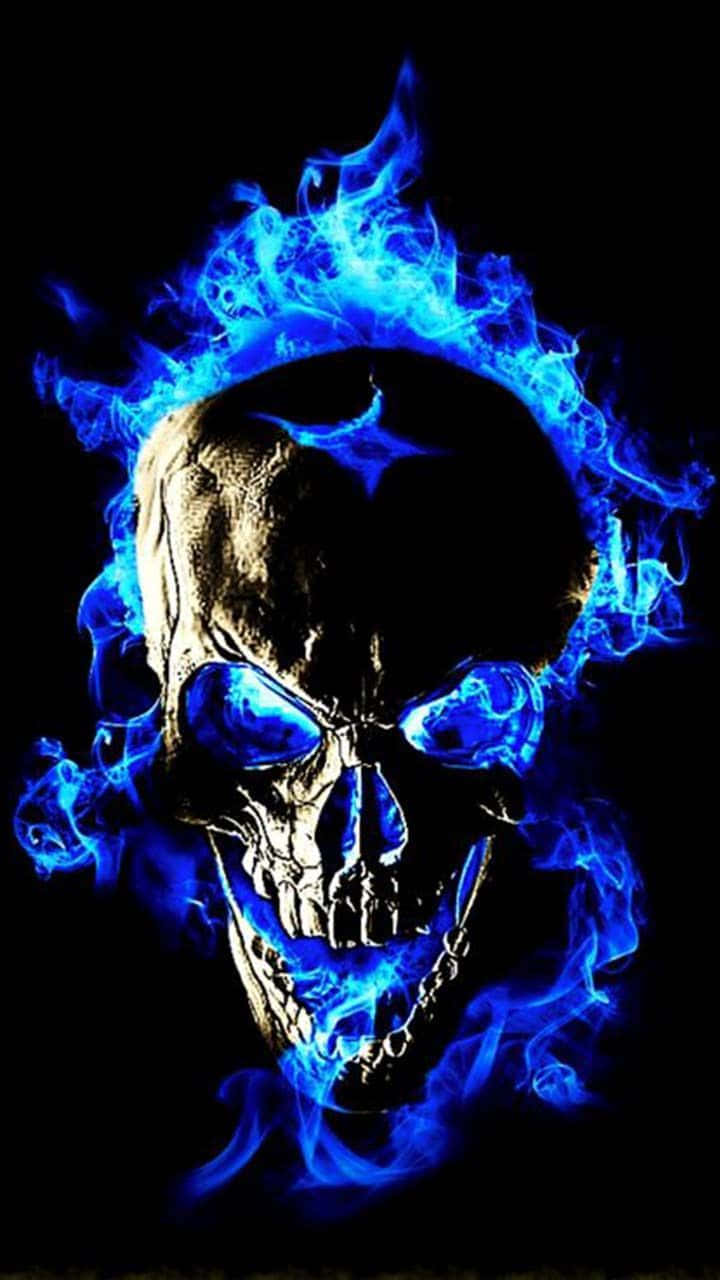 "Flaming Skull: A Symbol of Strength and Valor" Wallpaper