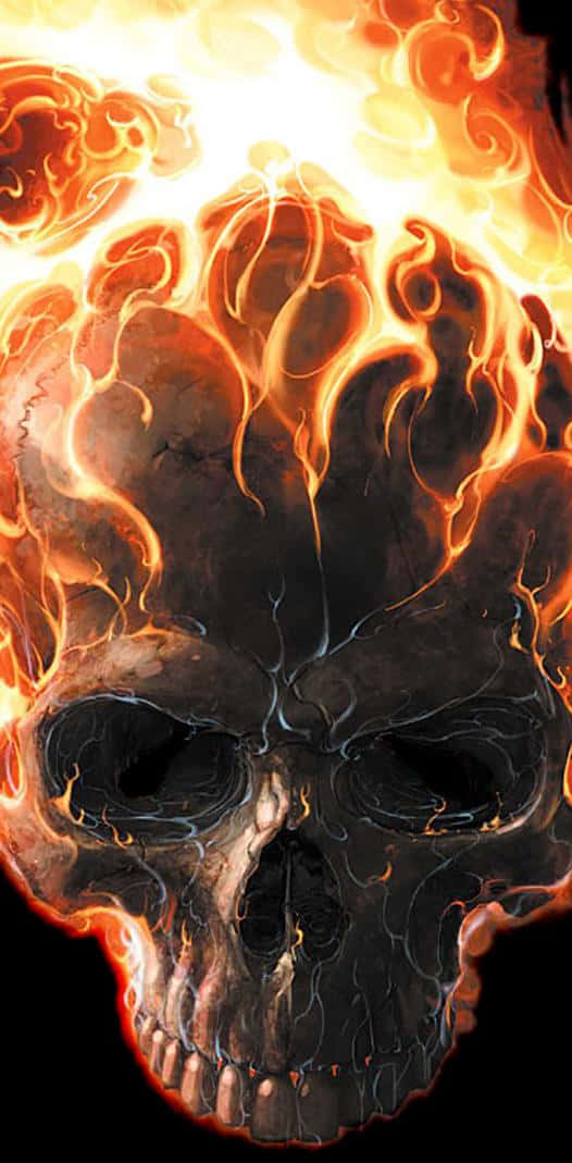 Fear Not The Fierce Flaming Skull Wallpaper