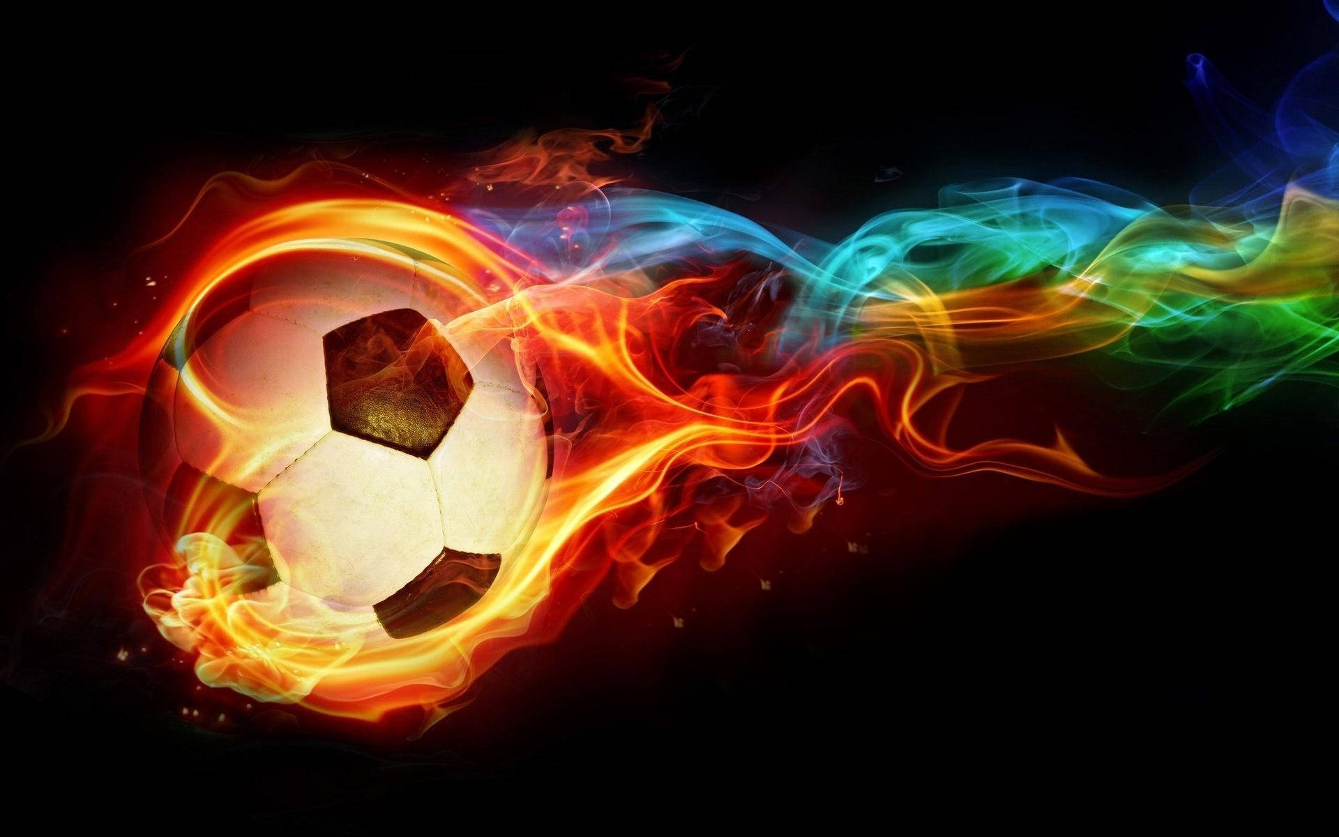 Flaming Soccer Ball 3d Android Phone Wallpaper