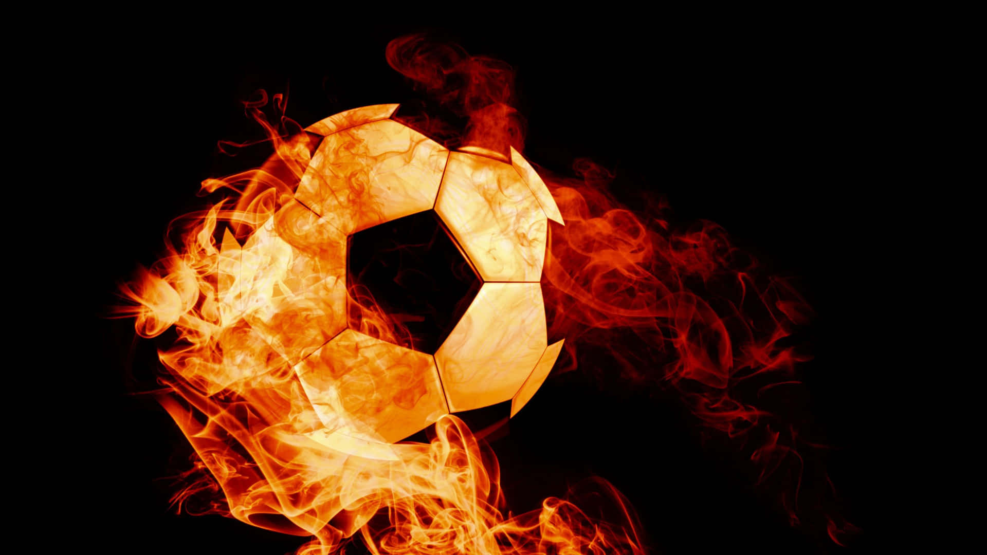 Flaming Soccer Ball Art Wallpaper