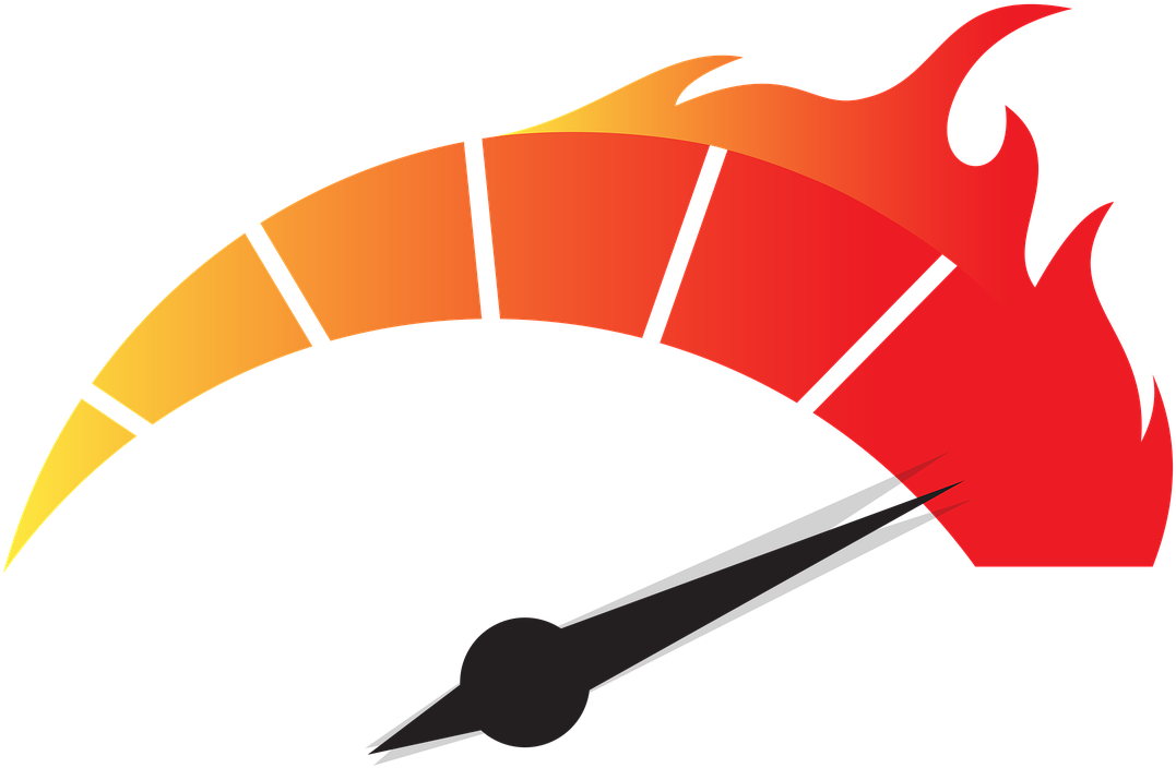 Flaming Speedometer Graphic PNG