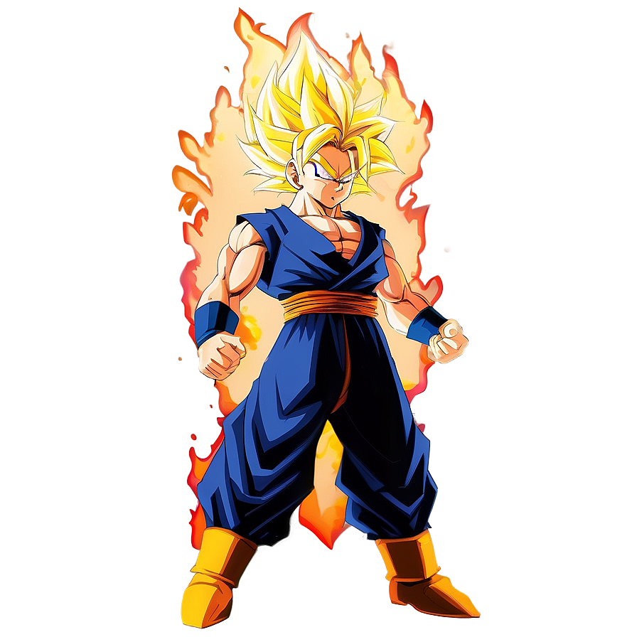 Flaming Super Saiyan Hair Png Khv6 PNG