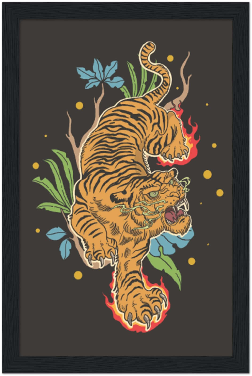 Flaming Tiger Artwork Wallpaper