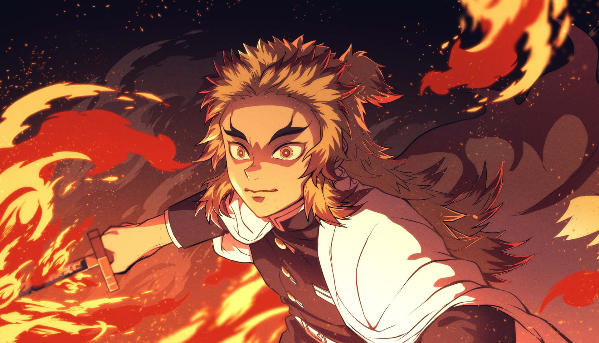 Flaming Warrior Anime Art Wallpaper