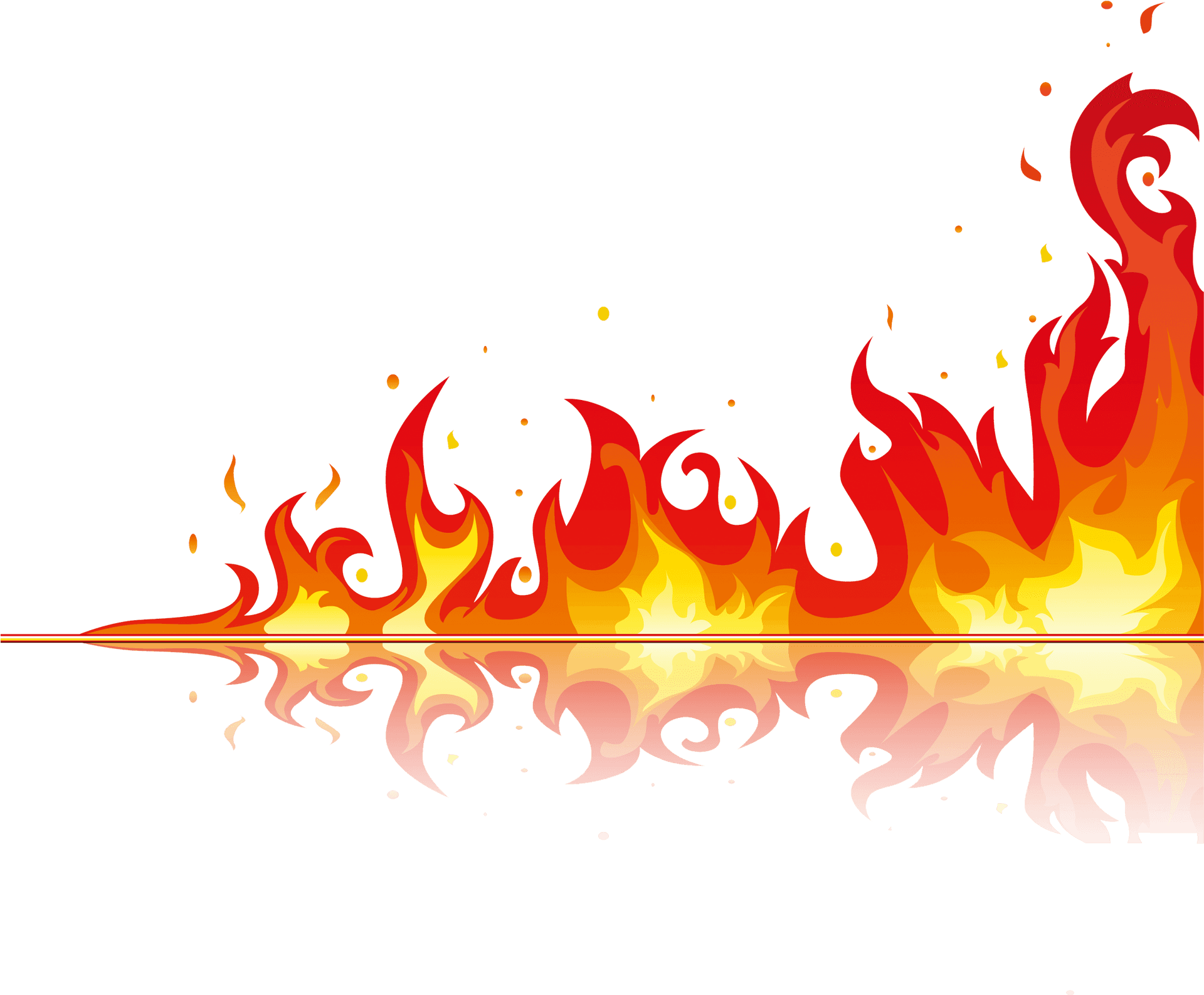 Flaming Wave Vector Art PNG