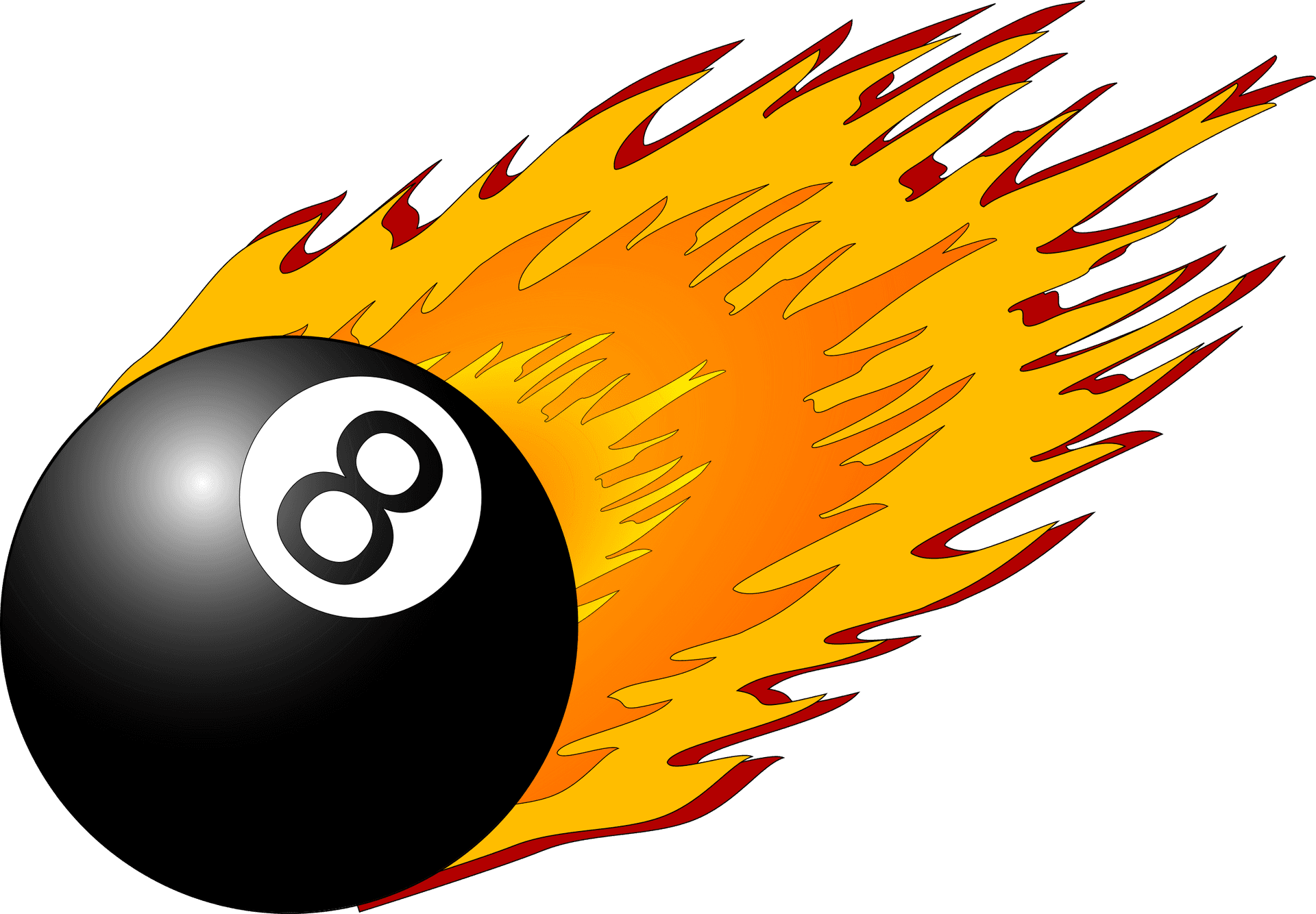 Flaming8 Ball Pool Graphic PNG