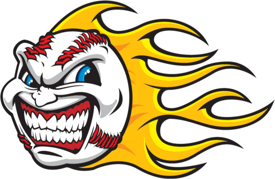 Flaming_ Baseball_ Mascot_ Vector PNG