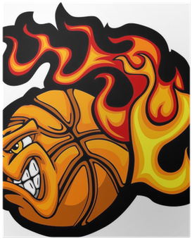 Flaming_ Basketball_ Tiger_ Logo PNG