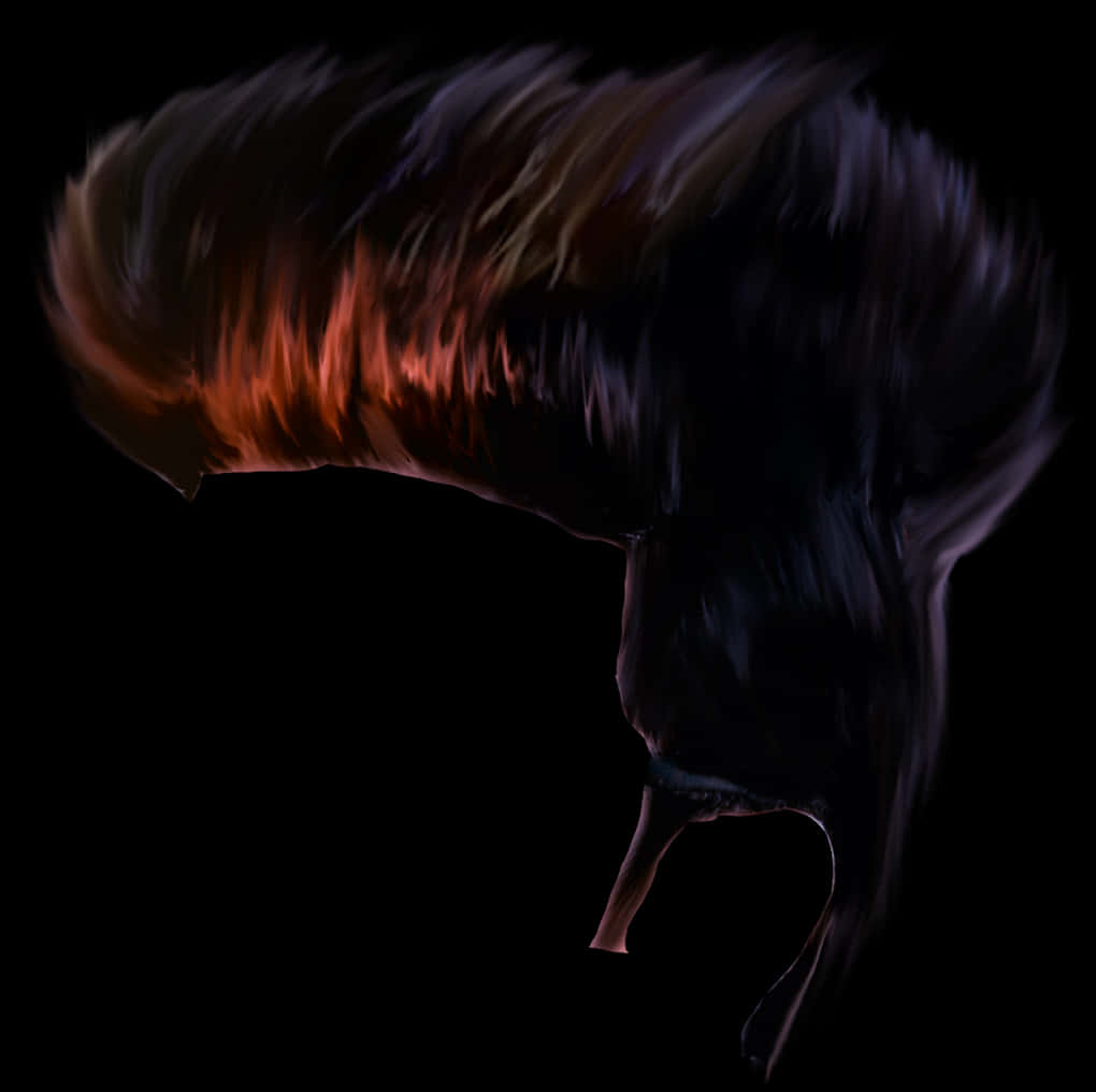 Flaming_ Hair_ Art_ Digital_ Rendering PNG