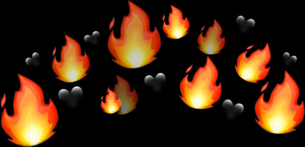 Flaming_ Hearts_ Pattern PNG