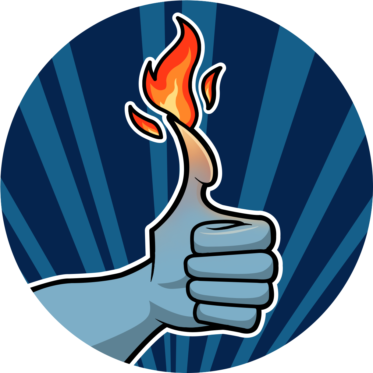 Flaming_ Thumb_ Up_ Vector PNG