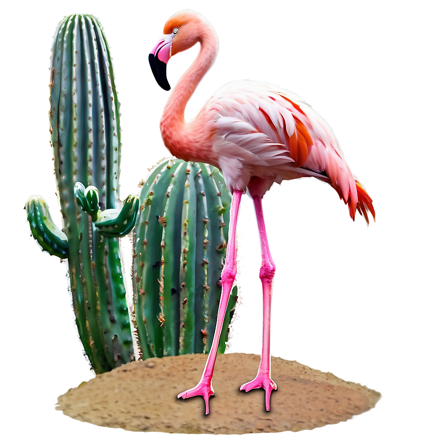 Flamingo And Cactus Desert Png 42 PNG