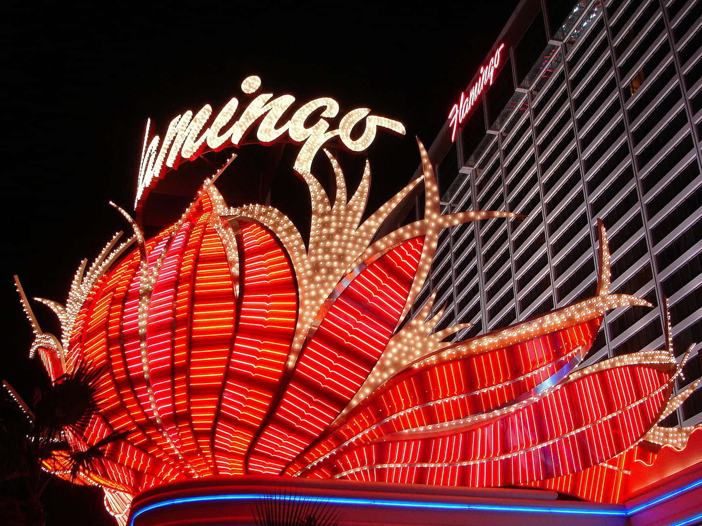 Flamingo Casino Neon Sign Vintage Wallpaper