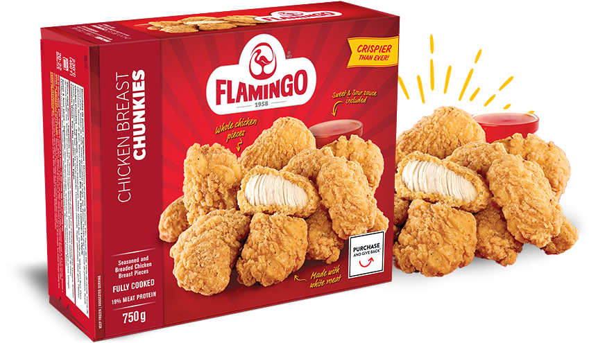 Flamingo Chicken Breast Chunkies Box PNG