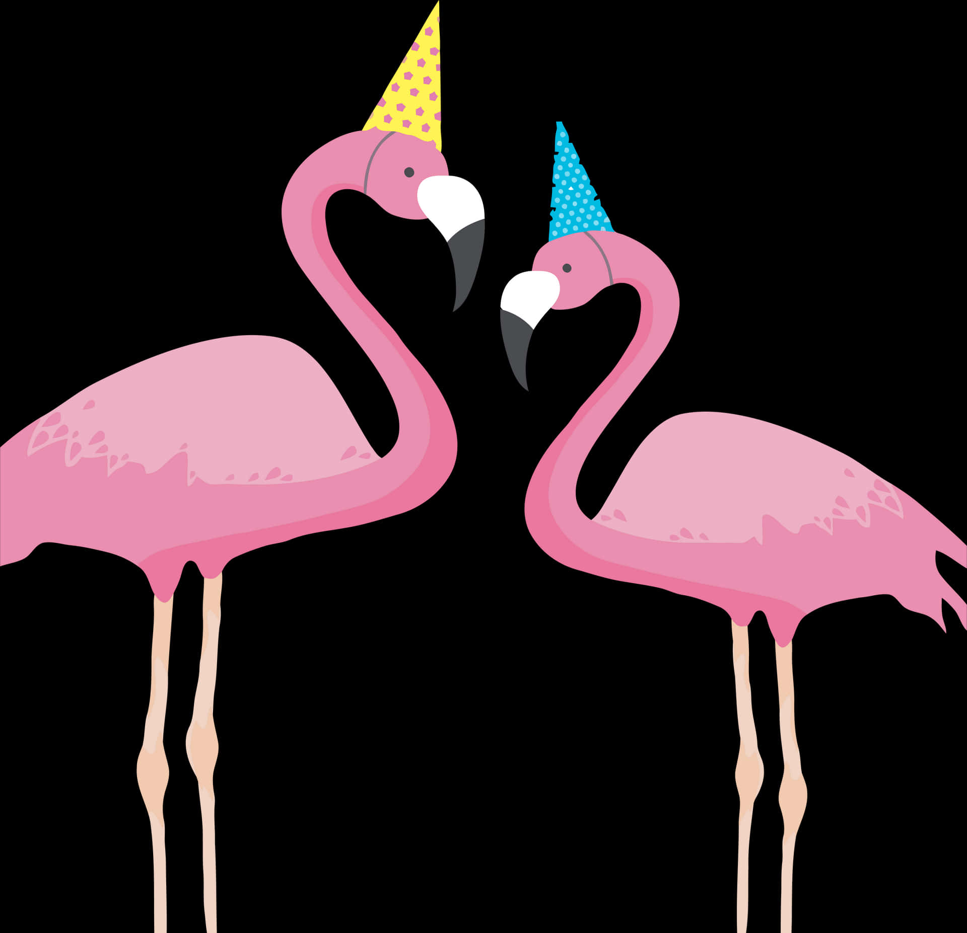 Flamingo_ Friends_ Celebration PNG