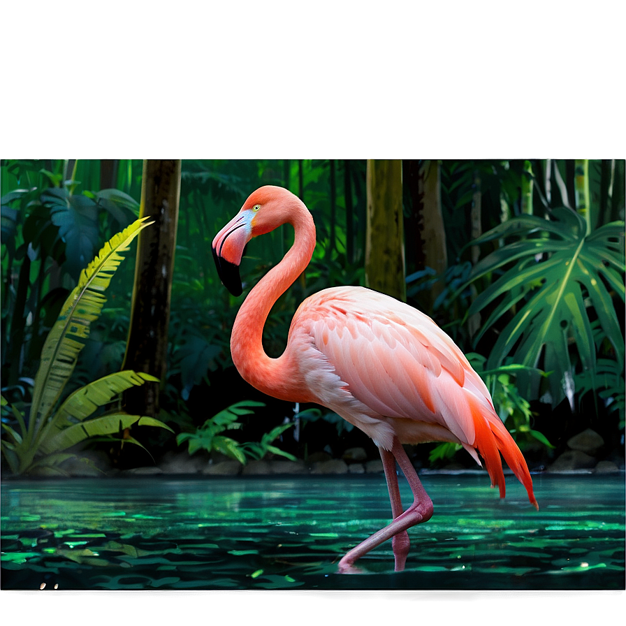 Flamingo In Tropical Rainforest Png 05062024 PNG