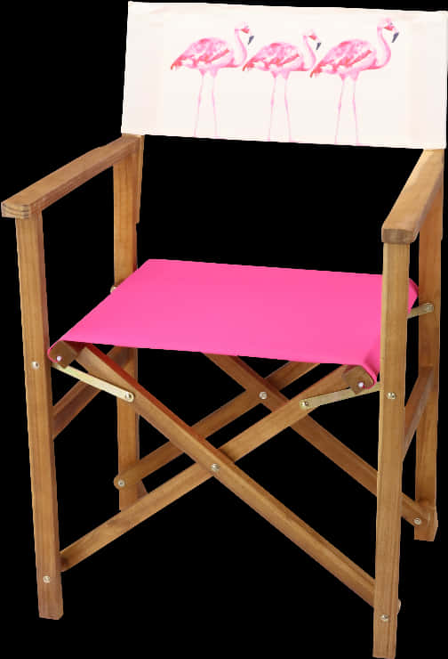 Flamingo Pattern Director Chair PNG