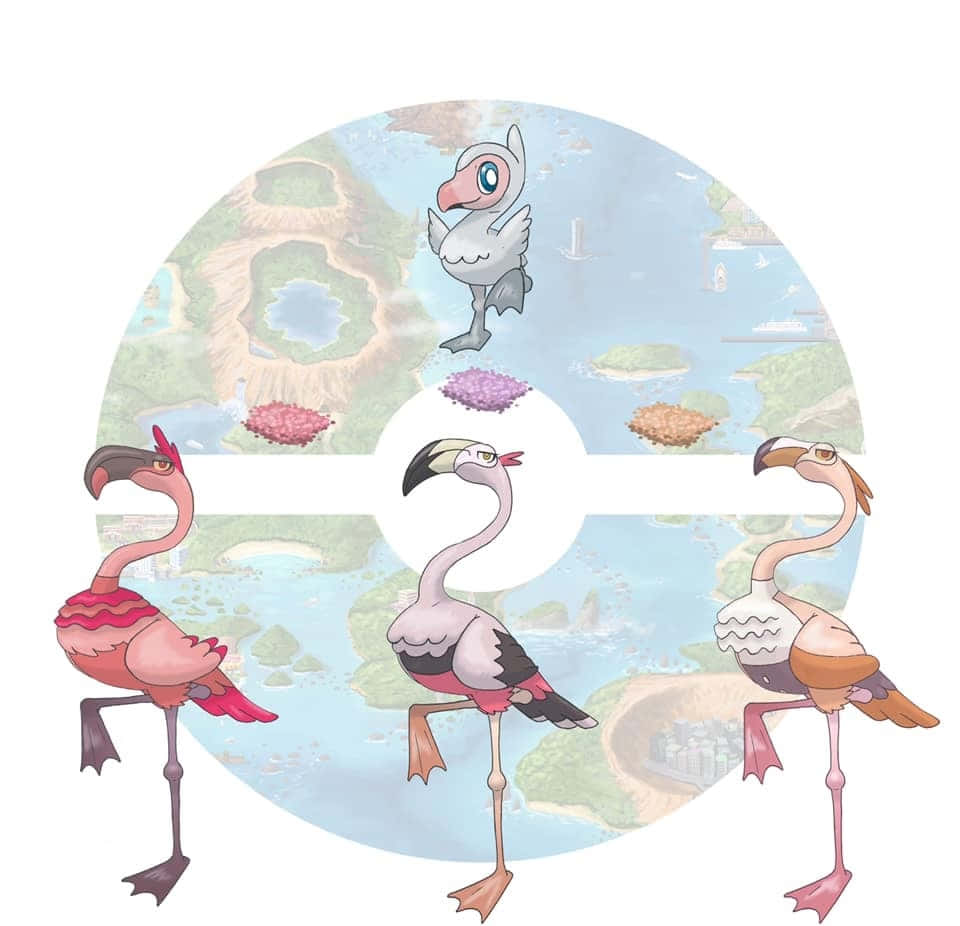 Flamingo Pokemon Collage Wallpaper