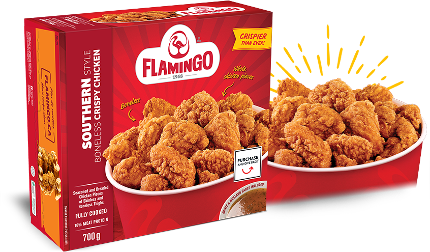 Flamingo Southern Style Crispy Chicken Packaging PNG