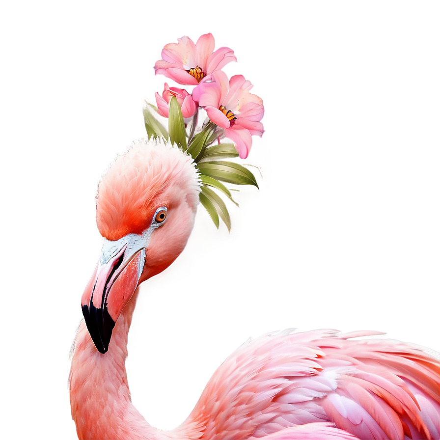 Flamingo With Flower Crown Png Yiq PNG