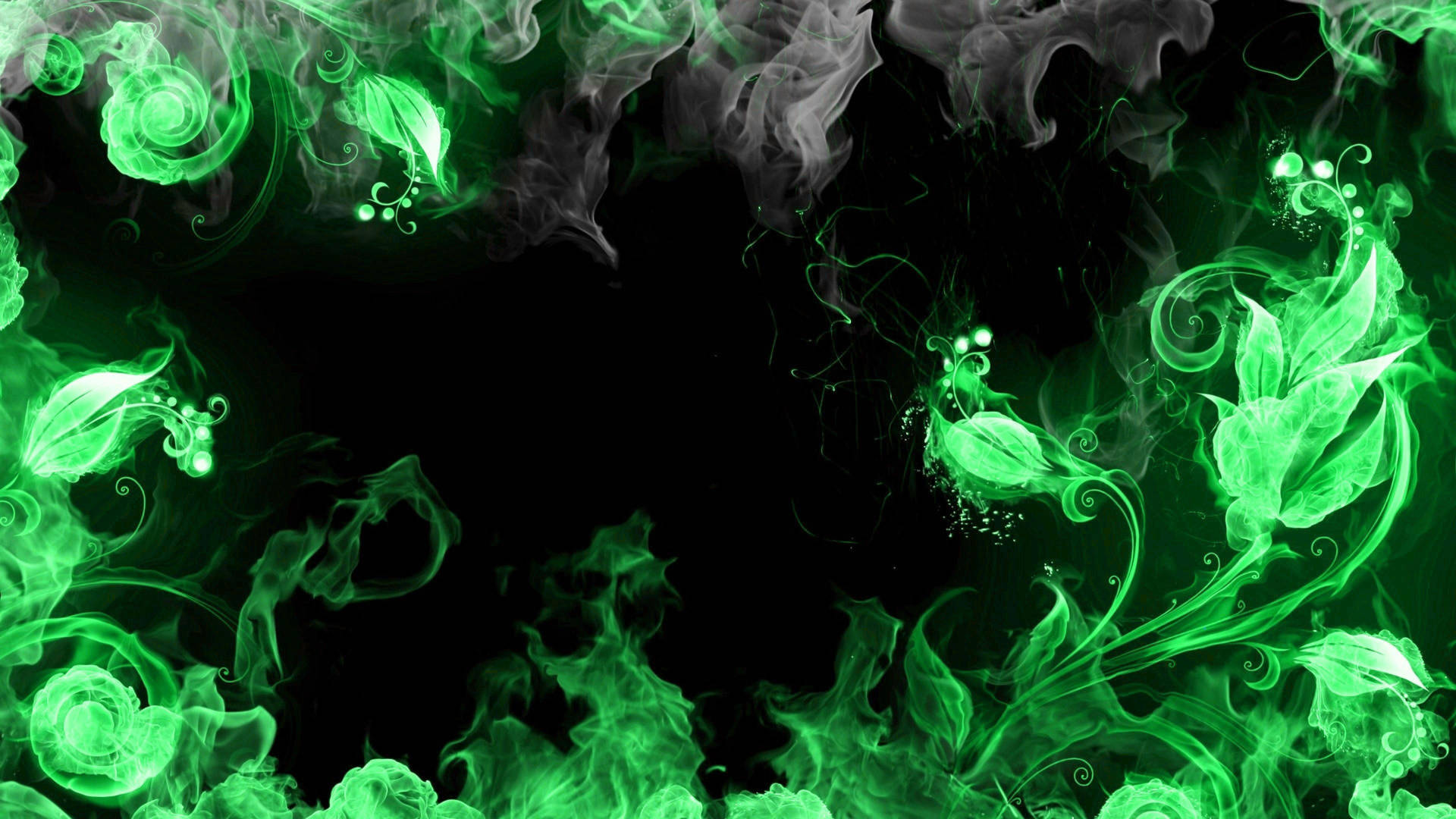 Brandfarliggrön Gas Digital Illustration Wallpaper