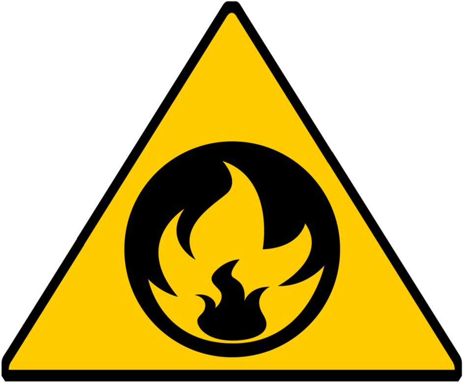 Flammable Material Warning Sign PNG