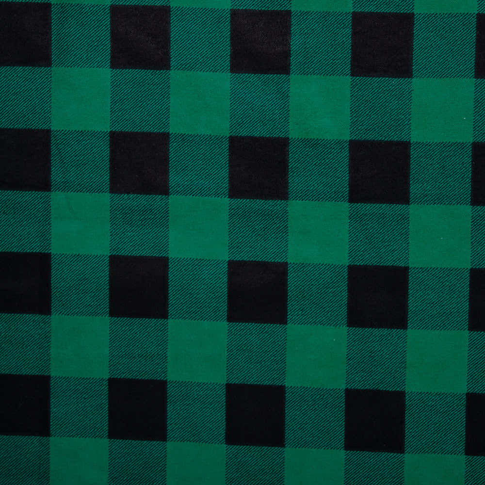 a green and black checkered fabric