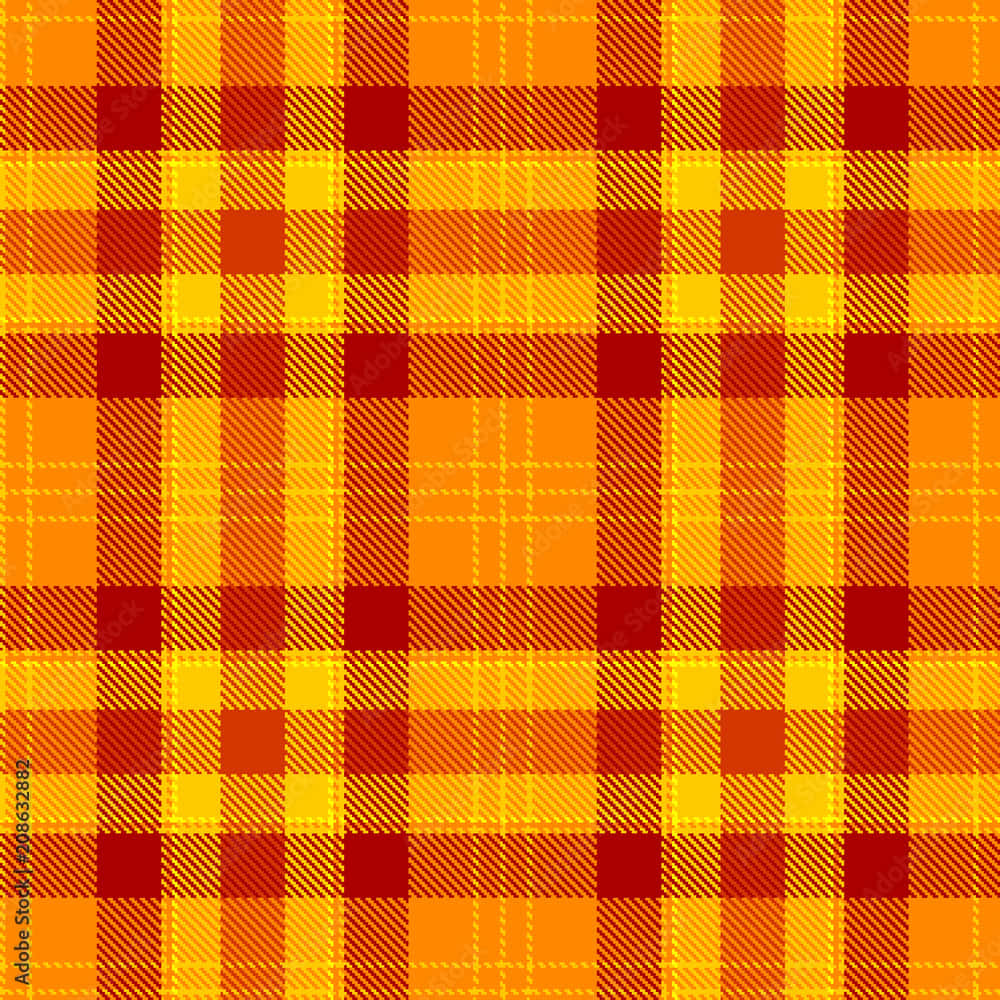 Download a plaid pattern with orange and yellow colors | Wallpapers.com