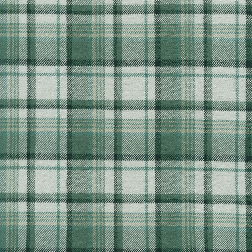 a green and white plaid fabric