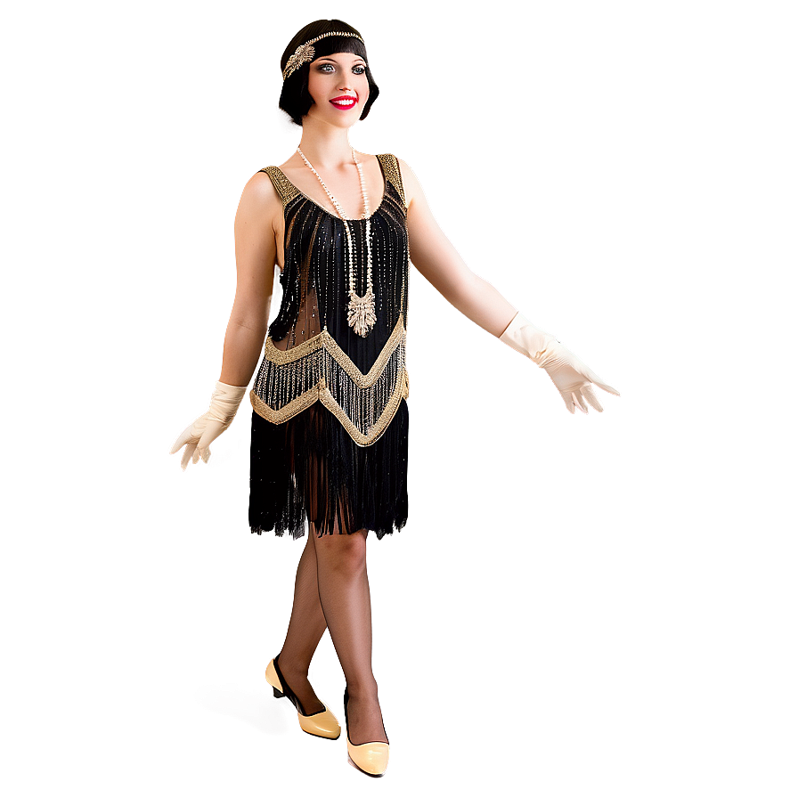 Flapper 1920s Dress Png Gmf PNG