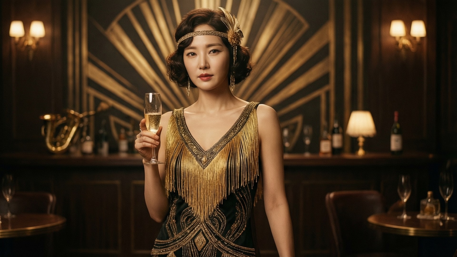 Fondo de pantalla de Jun Ji Hyun as a 1920s flapper