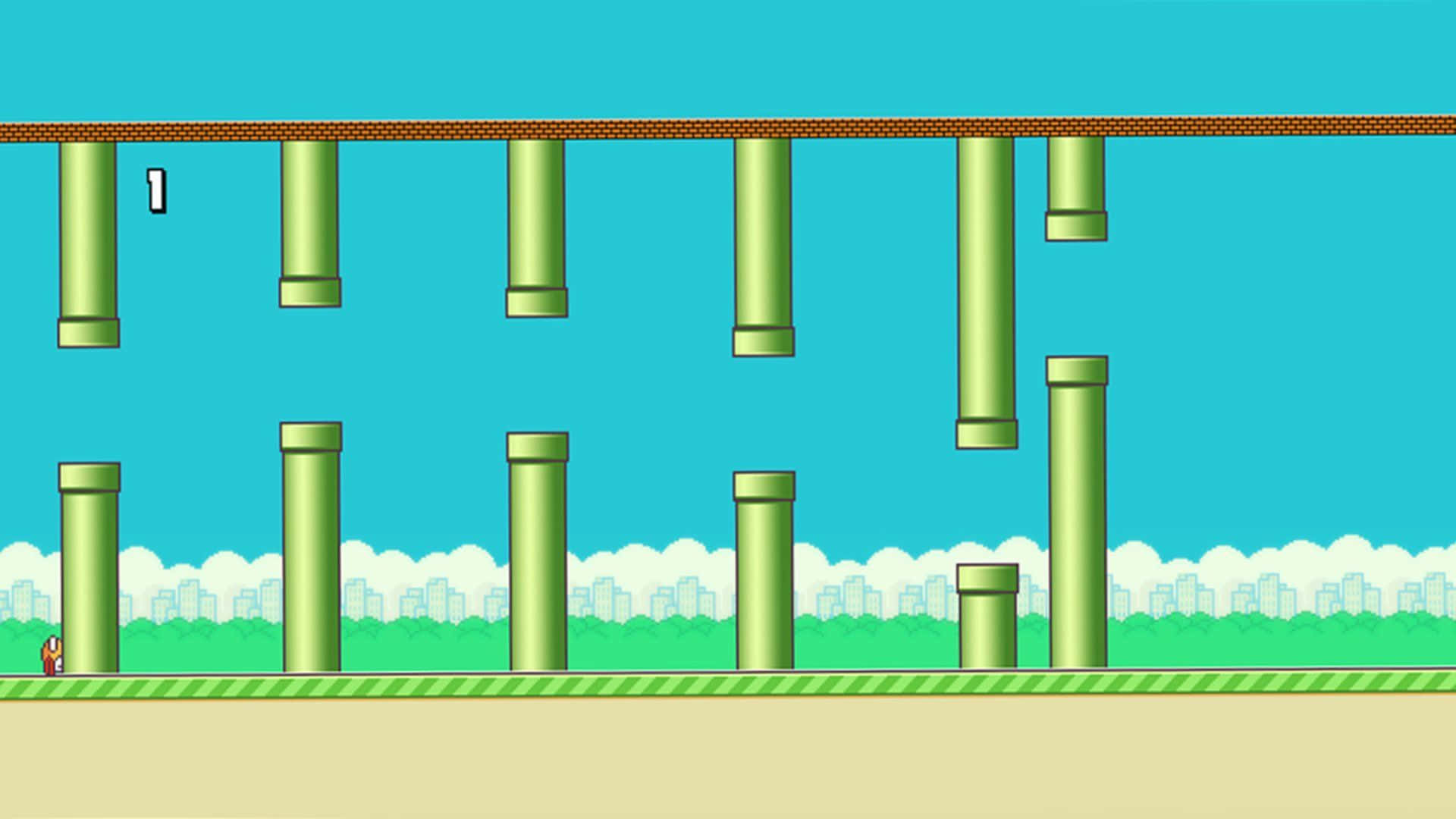 A Game With A Bird Flying Over A Bamboo Bridge
