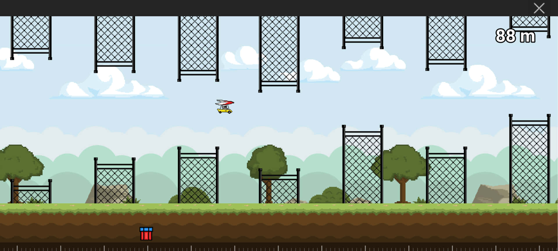 A Game With A Screen Showing A Flying Game
