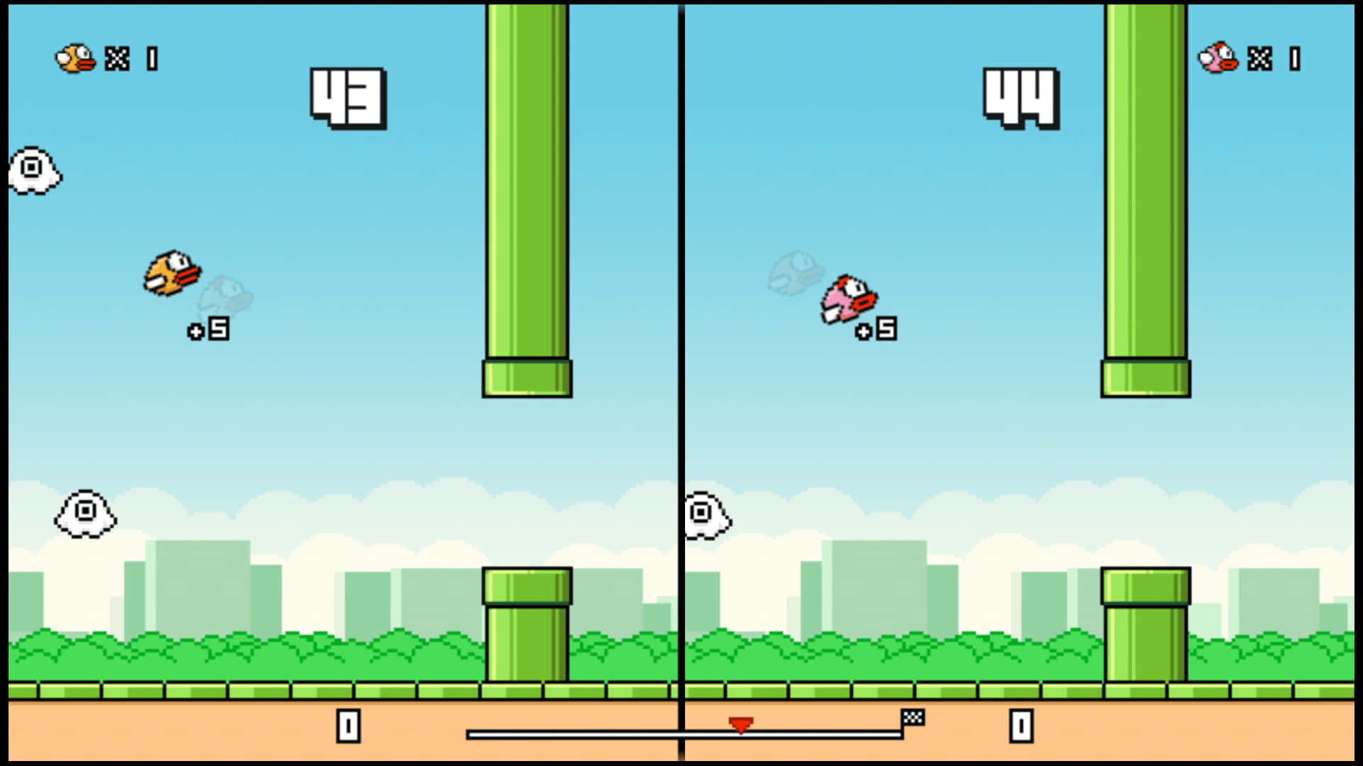 A Screenshot Of The Game With Two Different Birds Flying