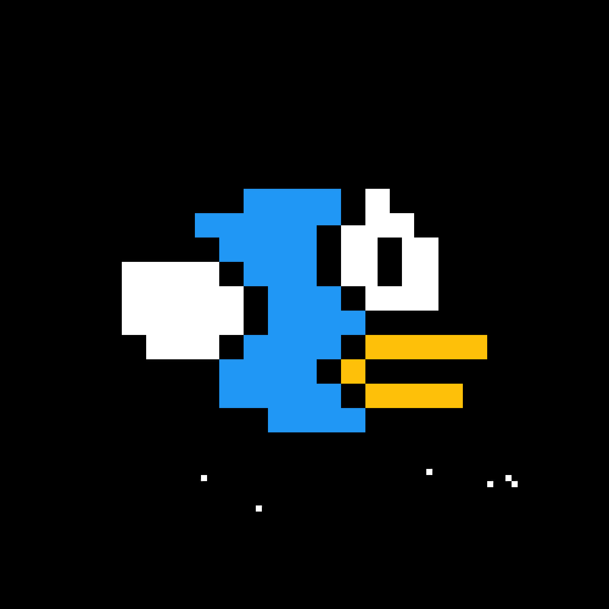 A Blue Pixel Bird With A White Eye