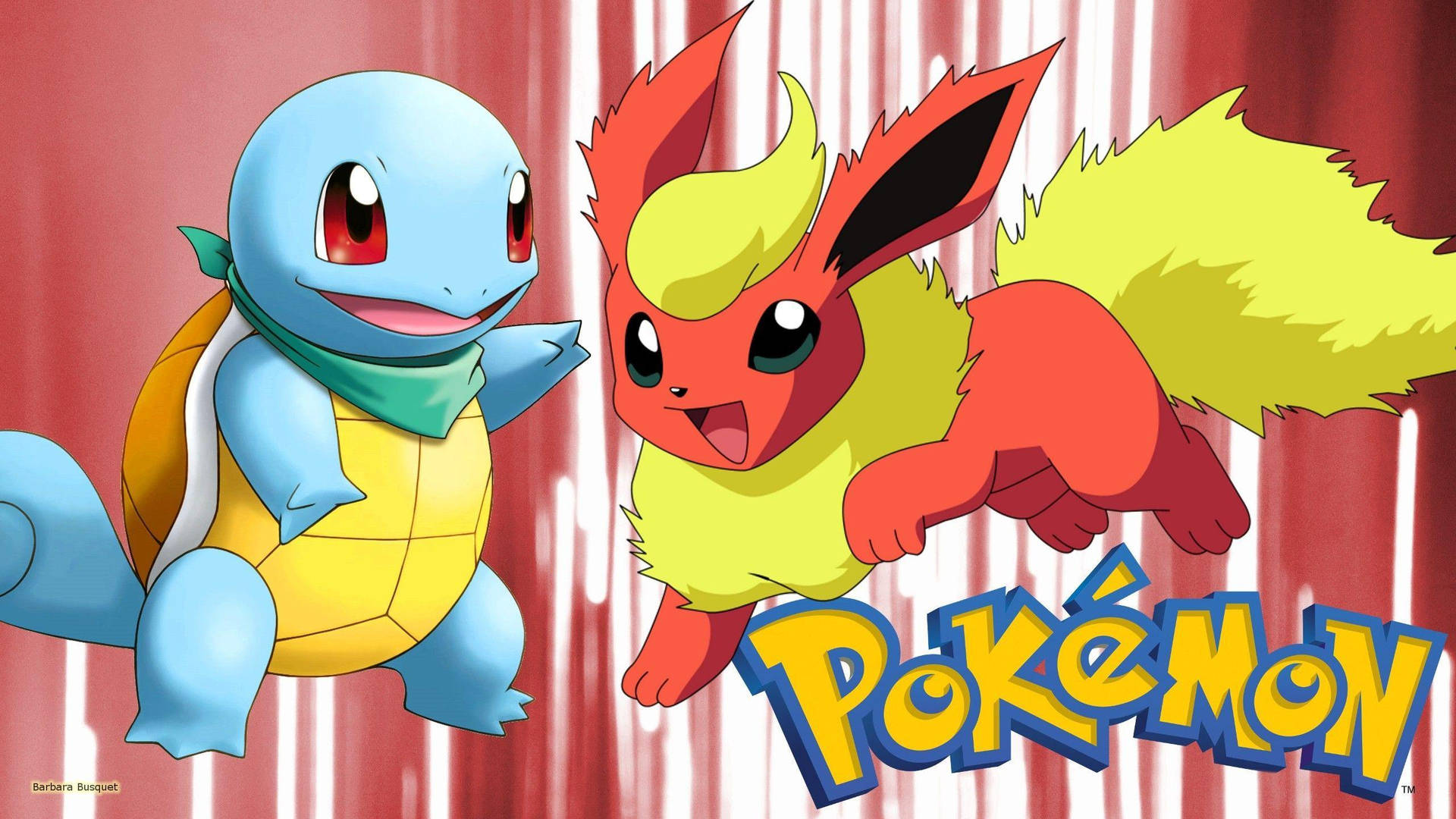 Flareon And Squirtle From Pokemon Wallpaper