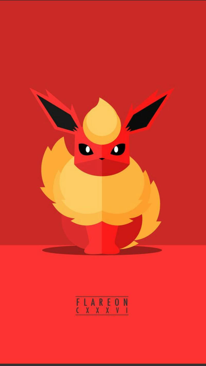 Flareon Illustration With Red Background Wallpaper