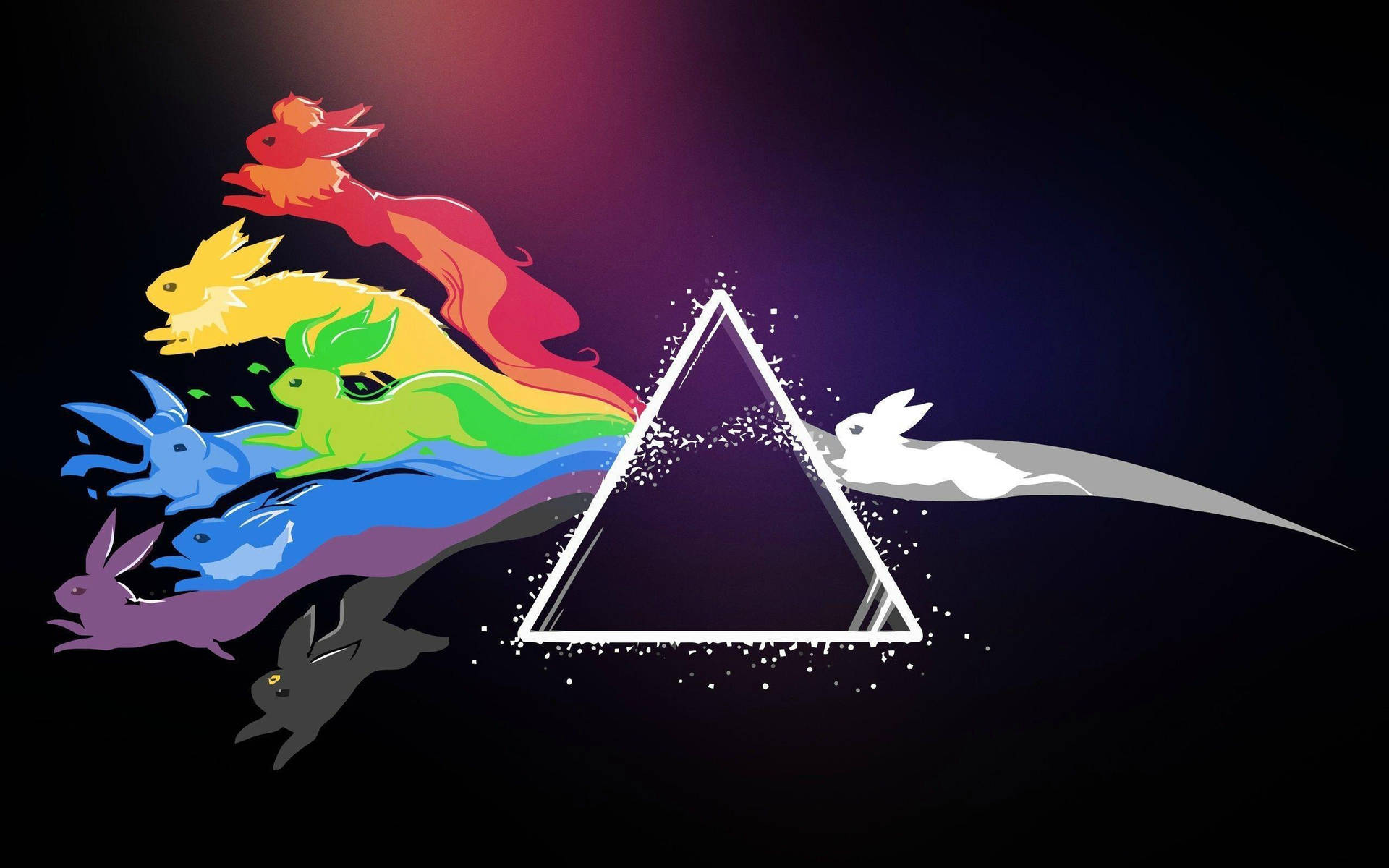 Flareon Passing Through Prism From Right Wallpaper