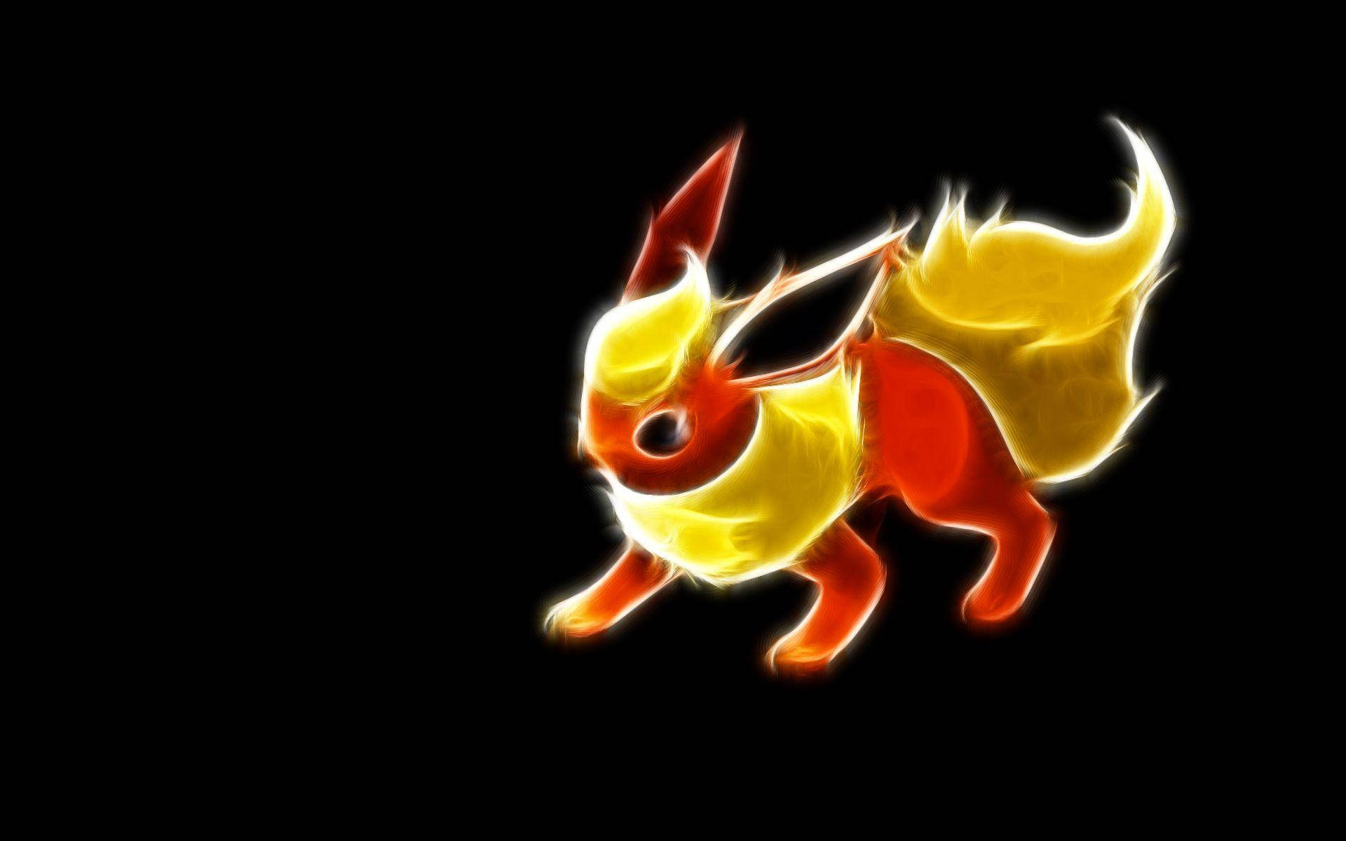 Flareon With Glowing Outline Wallpaper