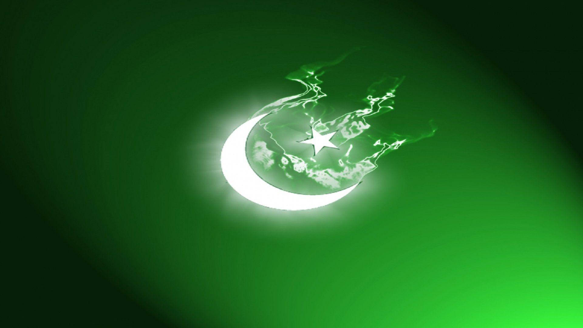 Flagrende Pakistan Logo dekoration Wallpaper